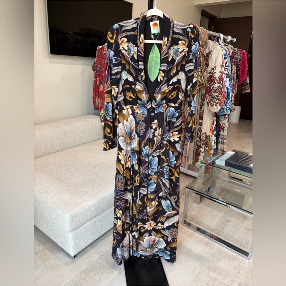 Farm Rio: Black Snake Garden Lenzing Viscose Maxi Dress long sleeve - Picture 3 of 13